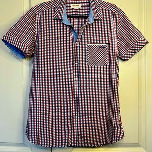 Diesel Large Red & Blue slim fit short sleeve button down shirt